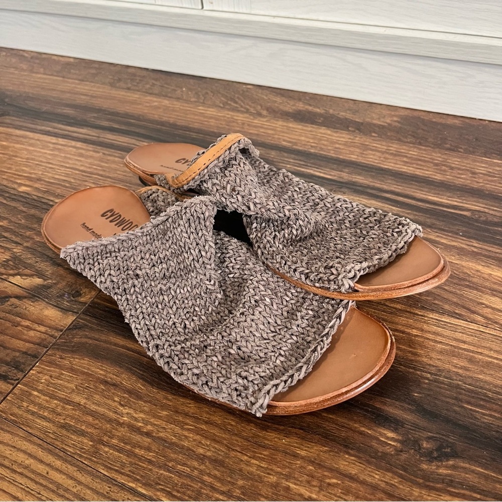 CEDWOQ Knit Slide Mules- greyshhhh
